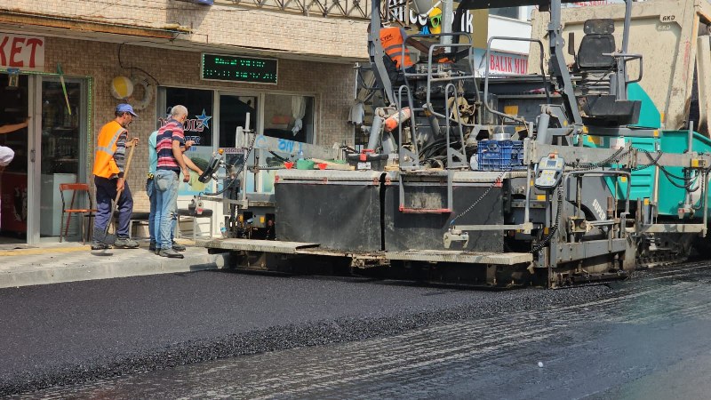 BSK Sıcak asfalt aşınma tabakasının birinci etabı bitti